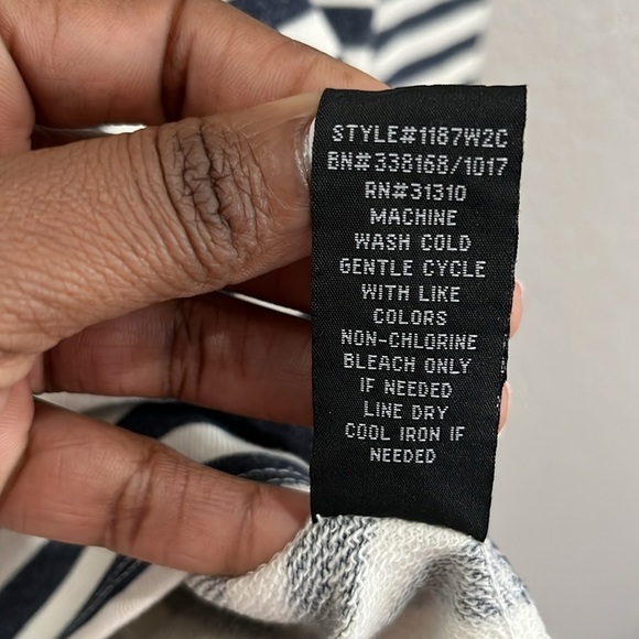 J For Justify Womens Sweater Dress Mini Striped Navy Blue Cream Sz M Cruise wear - Picture 5 of 8